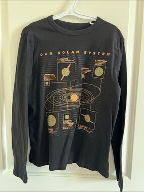 GAP Kids Long-Sleeve Solar System Graphic Tee - Black